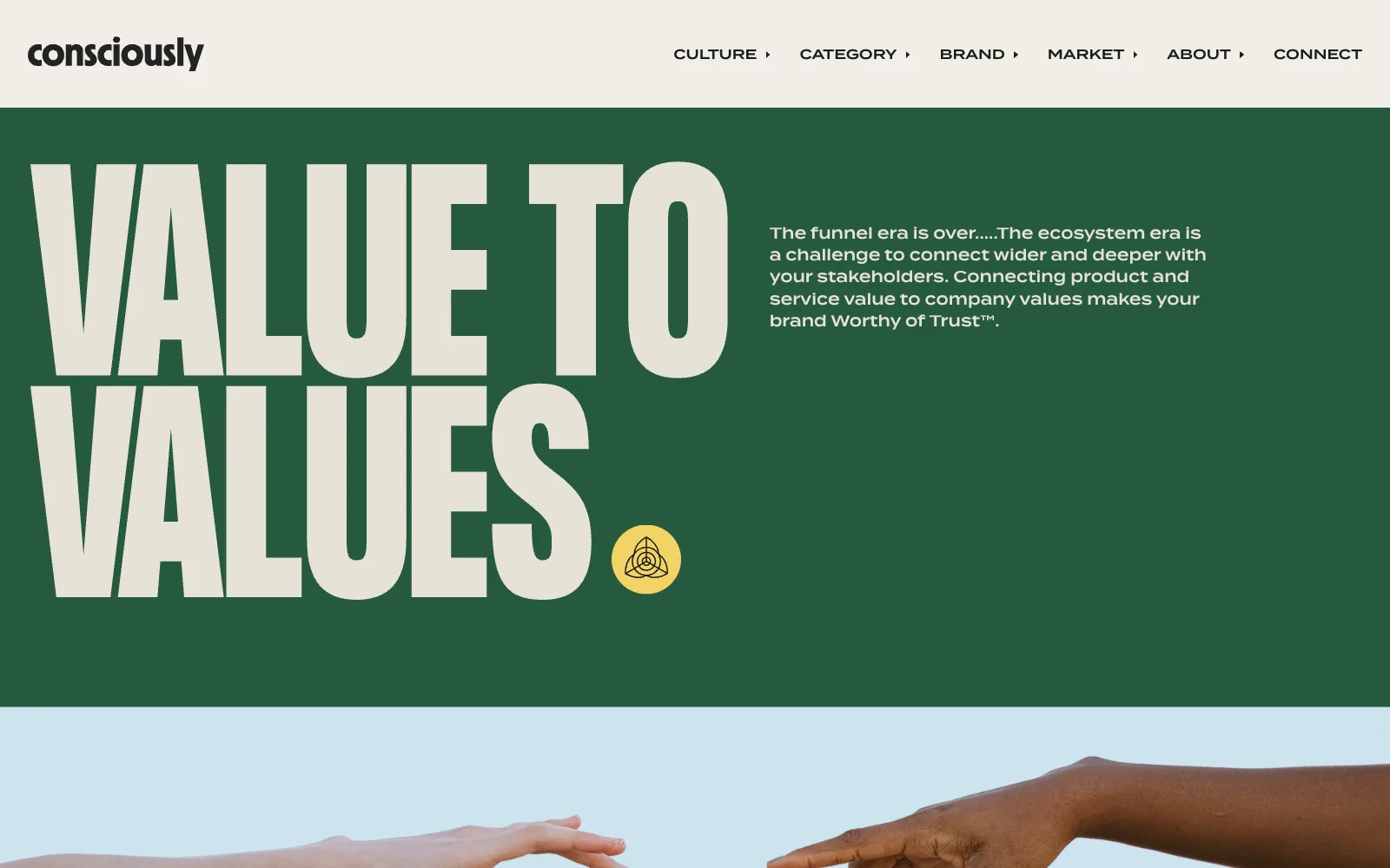 Consciously website homepage