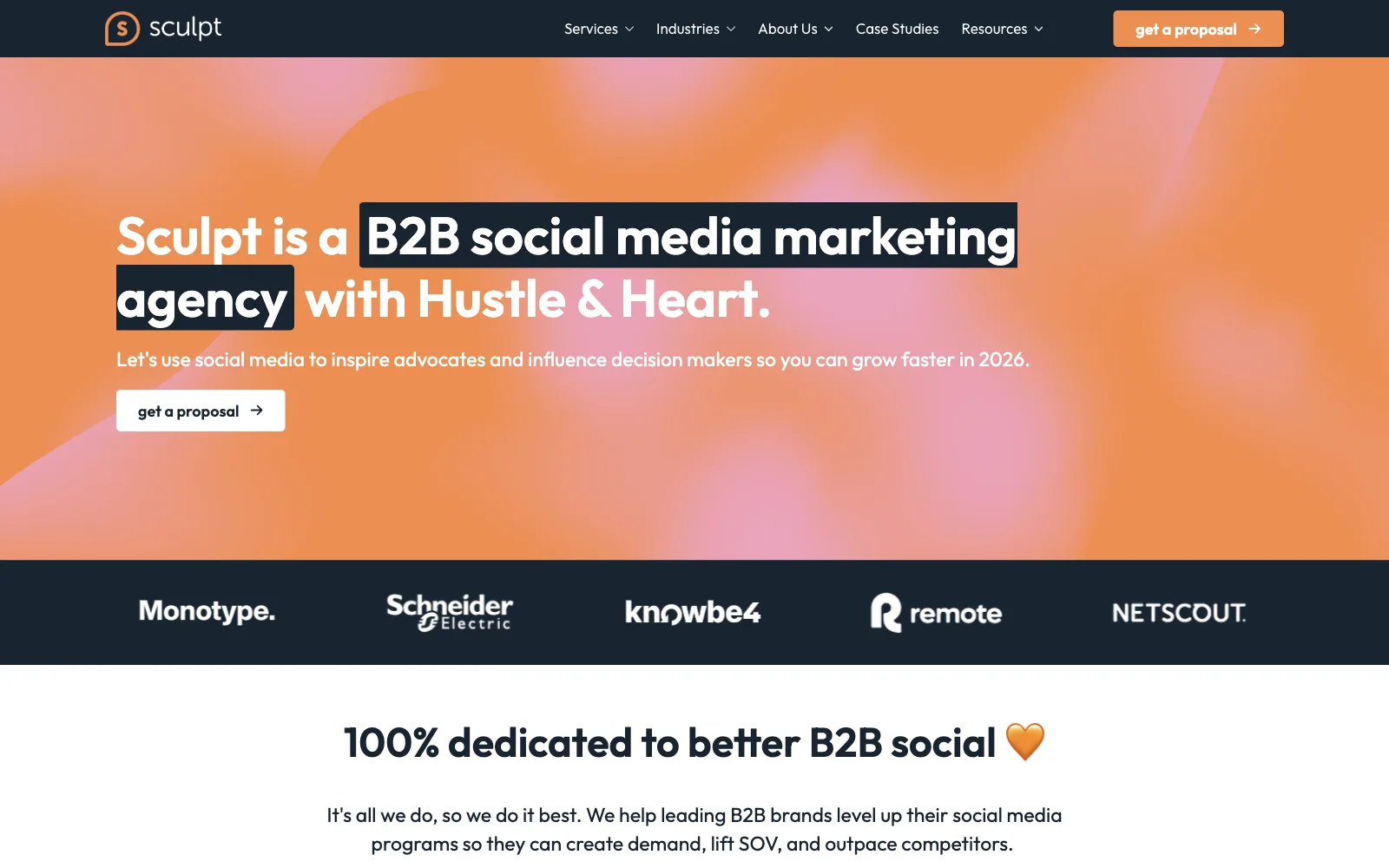 Sculpt website homepage