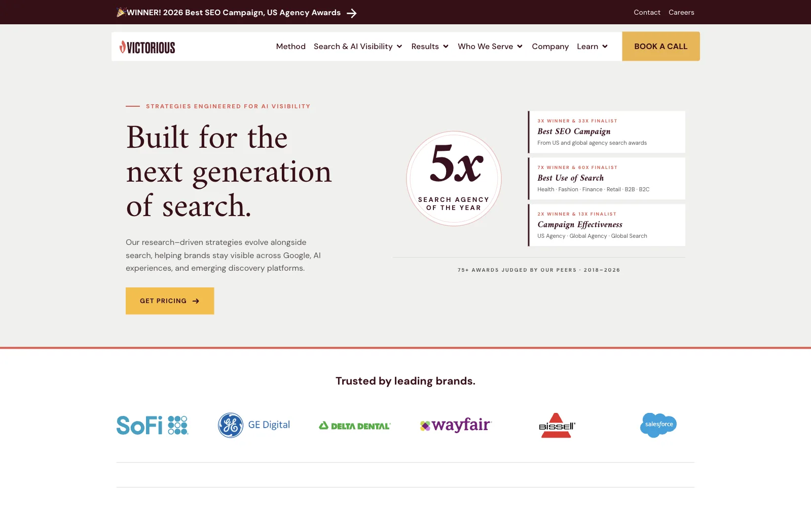 Victorious SEO website homepage