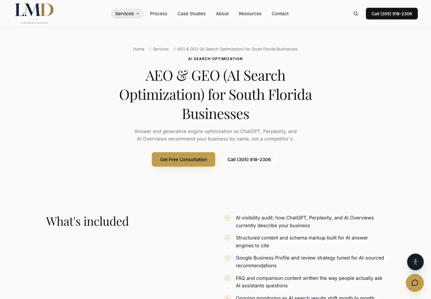 Live Media Digital AEO and GEO services page