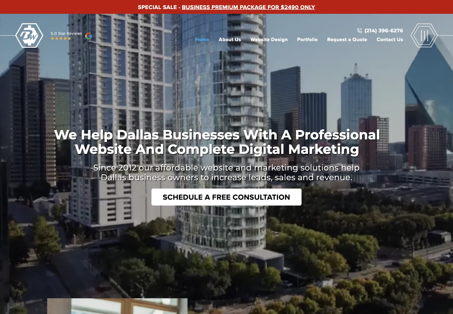 Bless Web Designs official website and service navigation