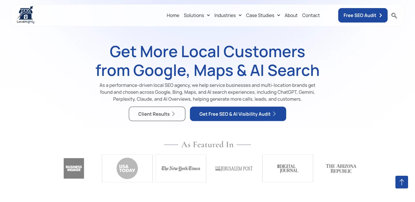 LocalMighty official website and service navigation