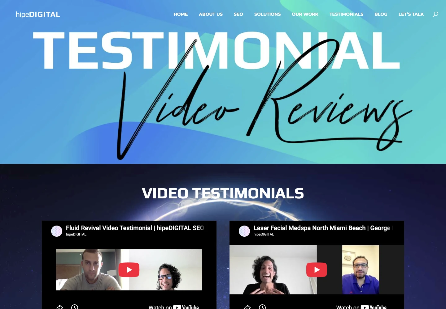 hipeDIGITAL’s published customer testimonials