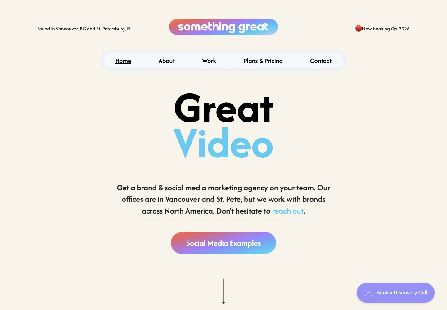 Something Great official website screenshot