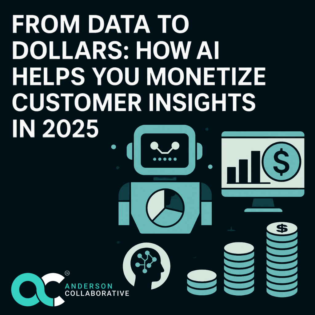 Flow diagram showing how AI turns customer data into revenue actions