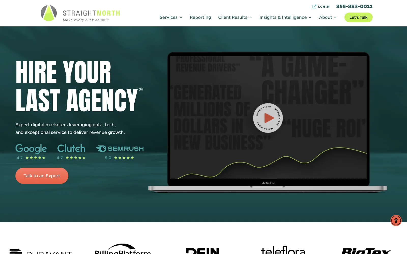 Straight North official website homepage