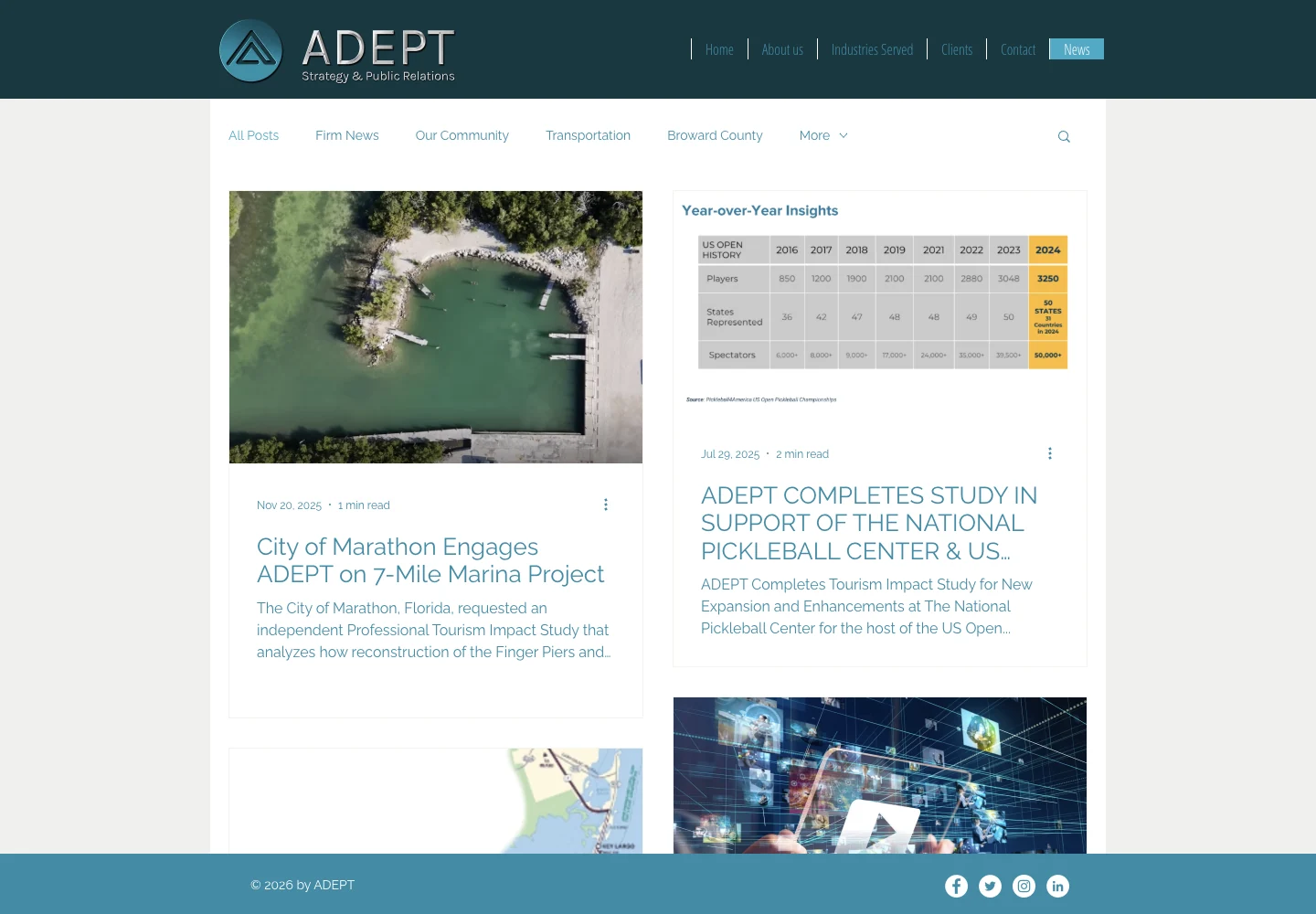 ADEPT’s published public-sector and tourism work