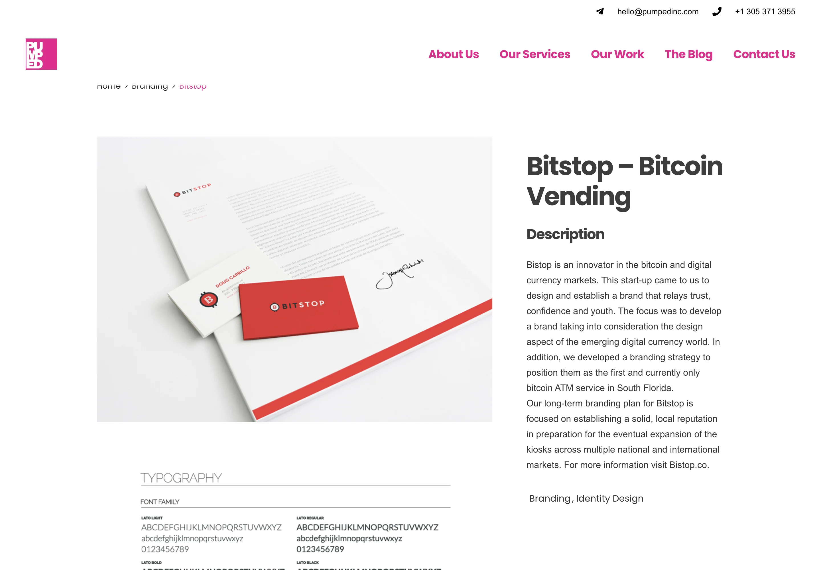 Pumped’s Bitstop brand identity case.