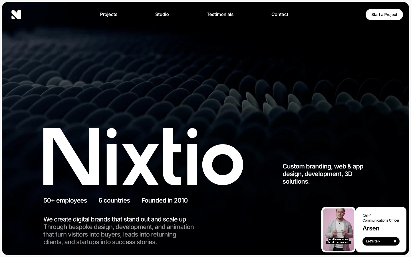 Nixtio official website screenshot