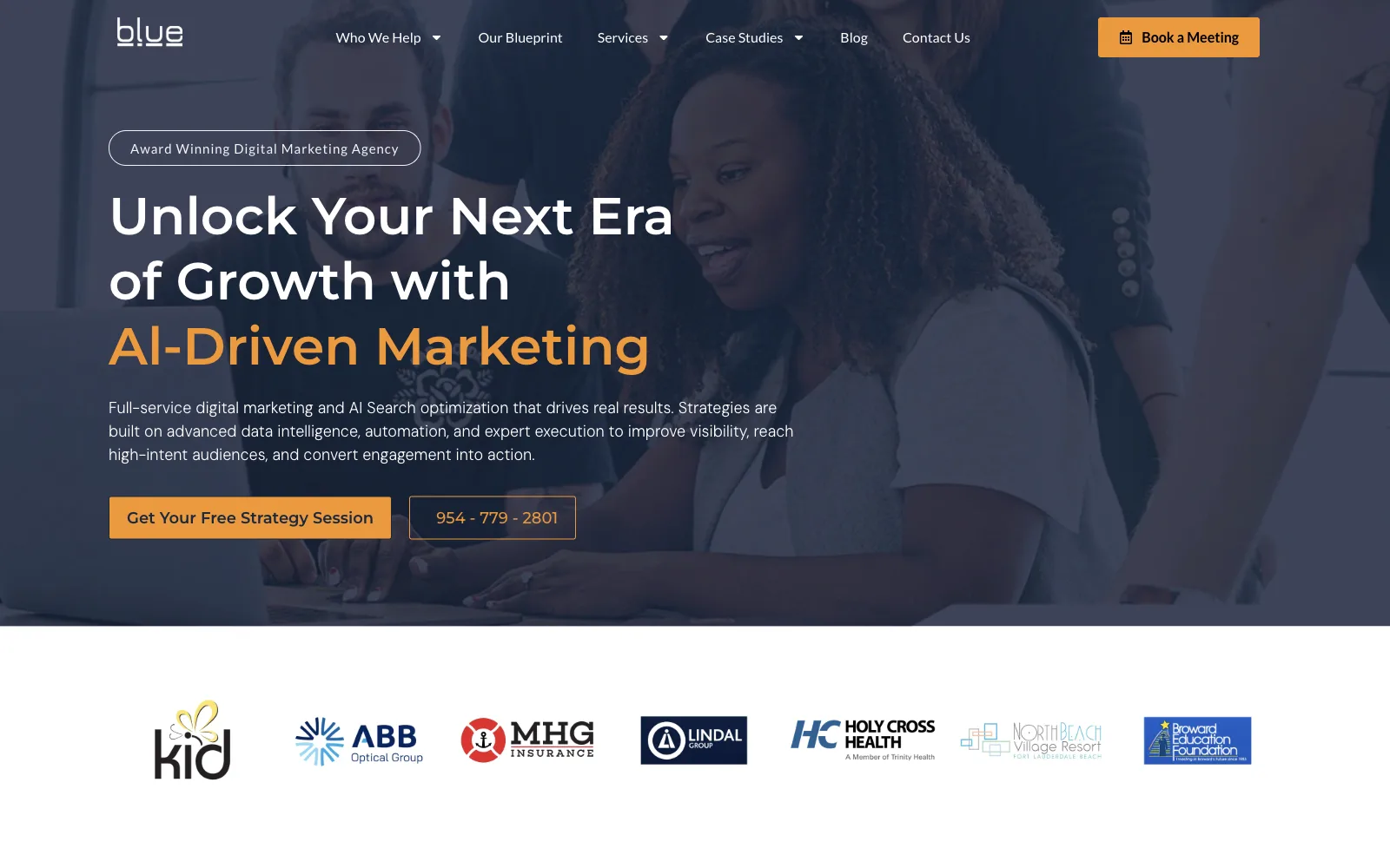 Blue Interactive Agency official website screenshot