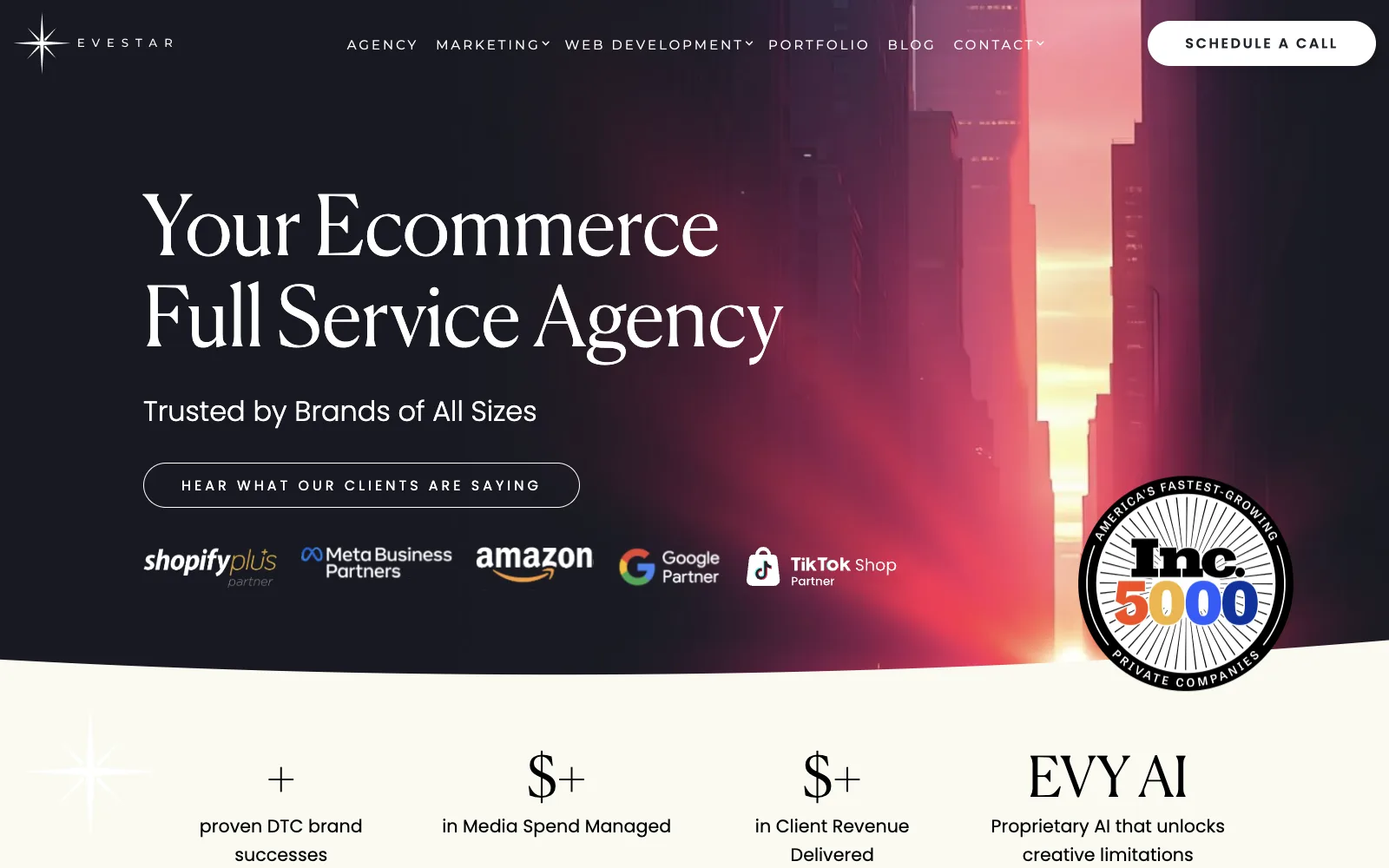 Evestar official website screenshot