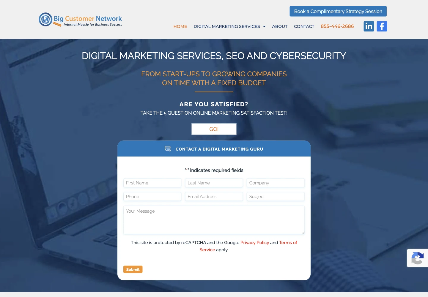 Big Customer Network official website screenshot