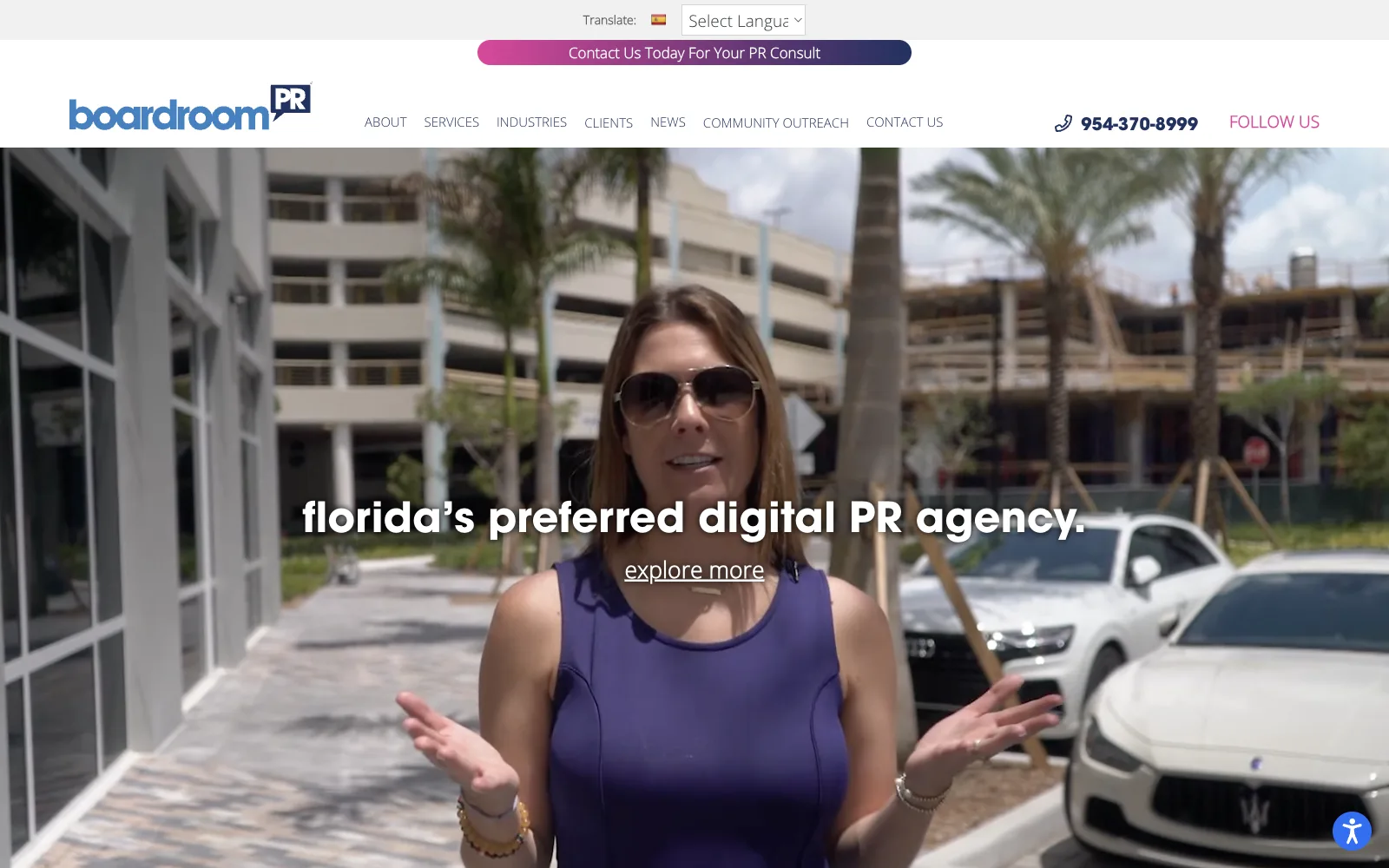 BoardroomPR official website screenshot
