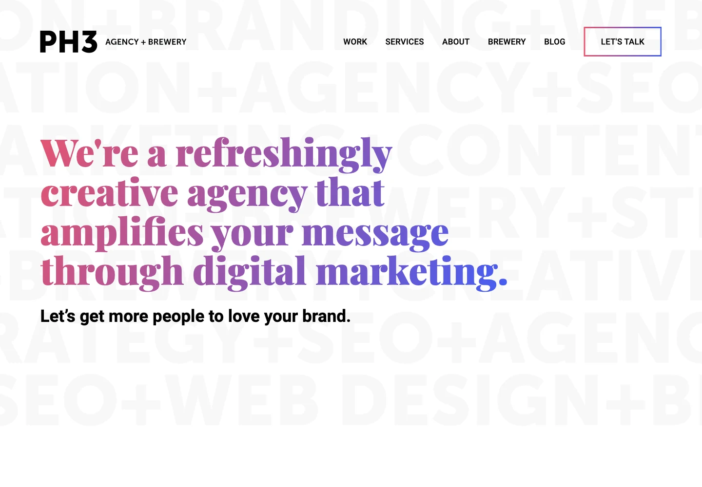 PH3 Agency + Brewery official website screenshot