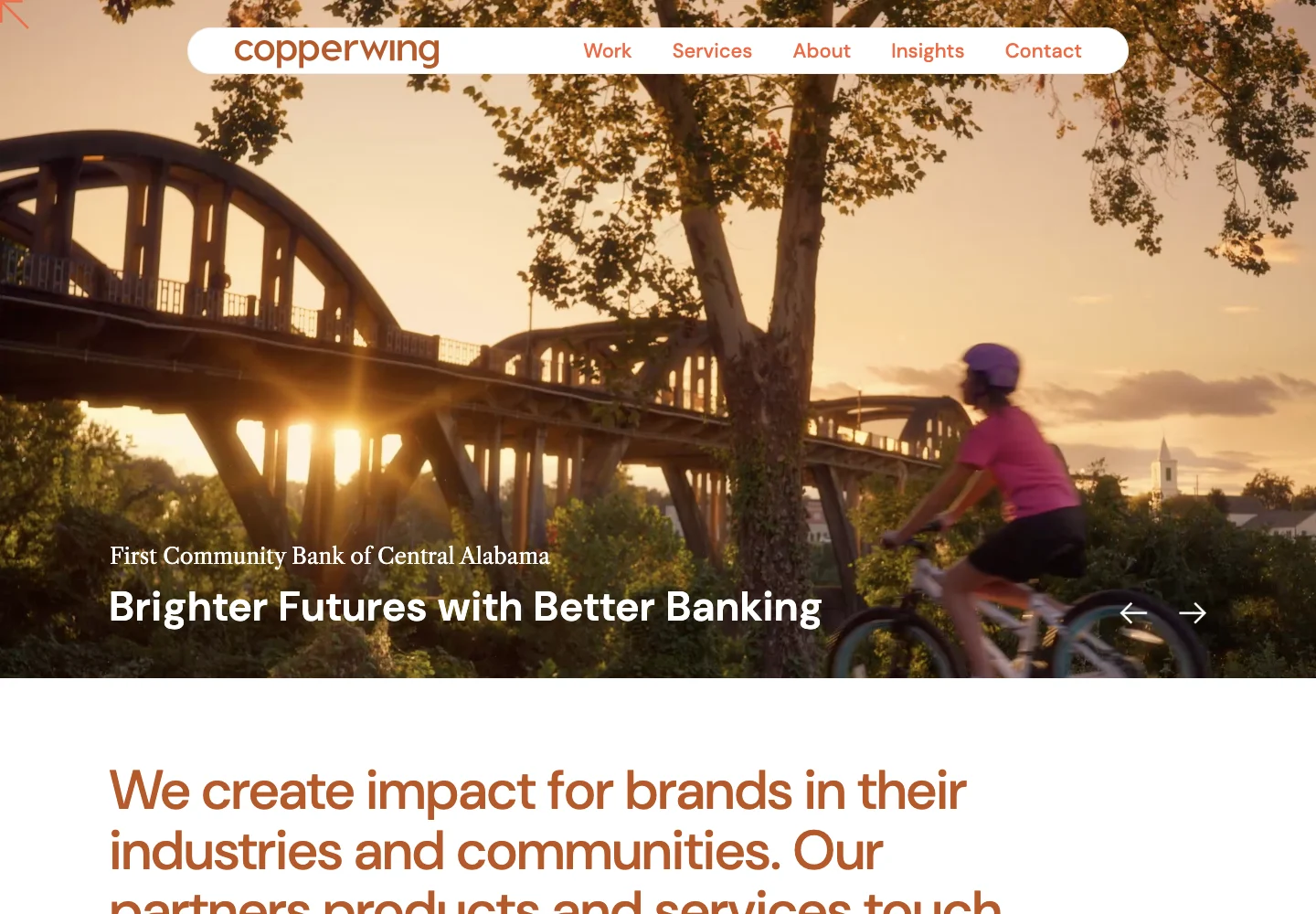 Copperwing official website showing its services and work