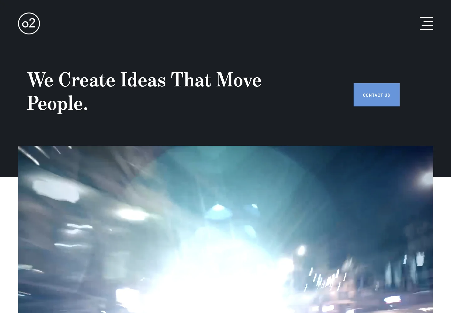 o2ideas official website showing its services and work