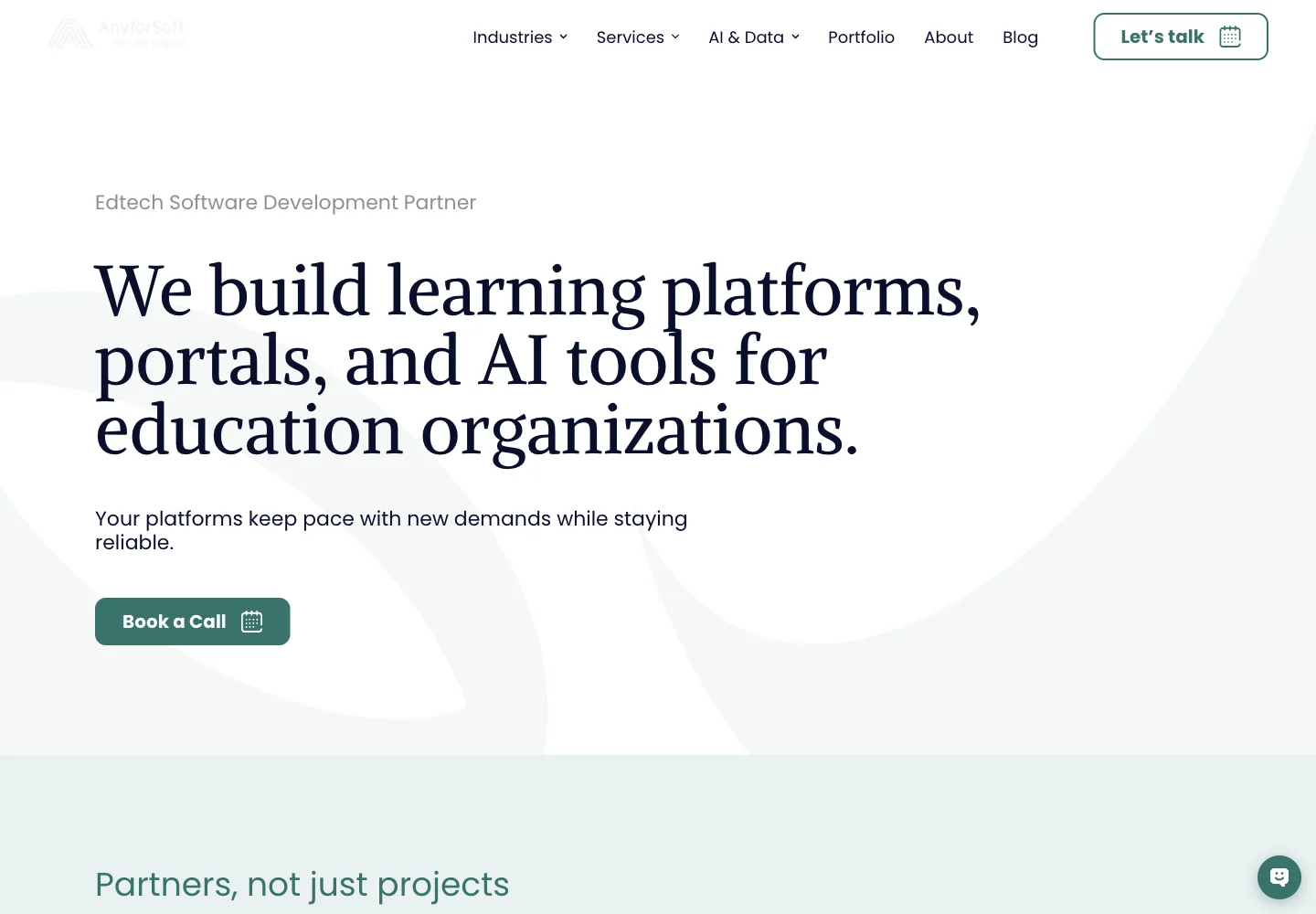 AnyforSoft official website showing its services and work