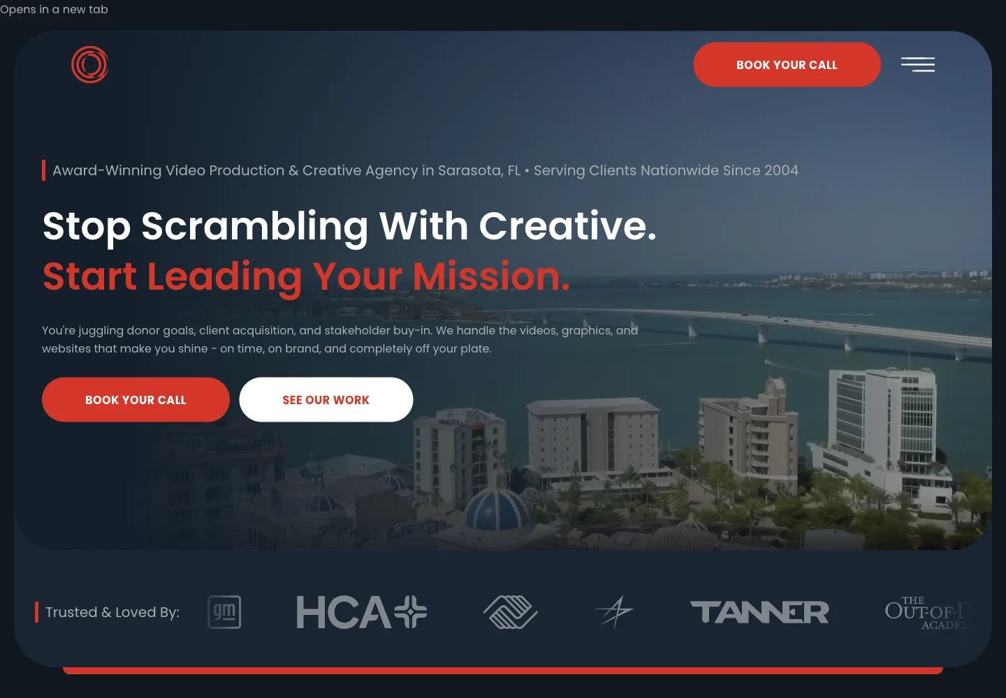 Captivation Agency official website showing its services and work