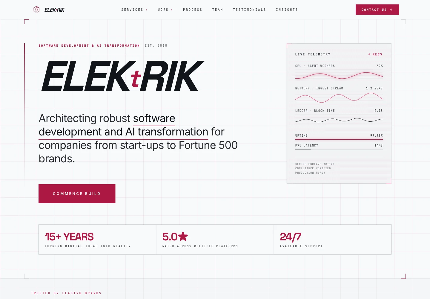 Electric Web official website showing its services and work
