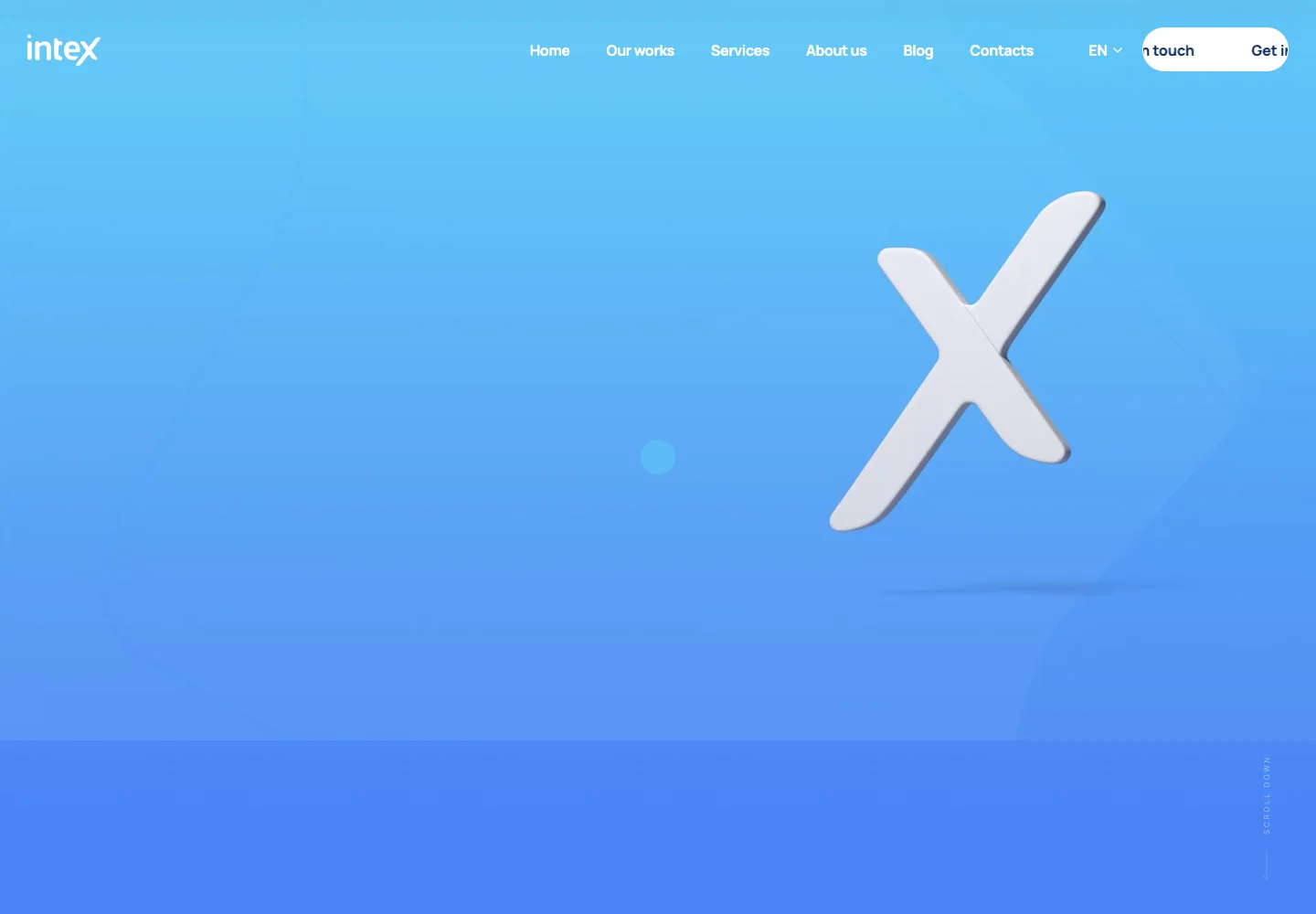 Intex Agency official website showing its services and work