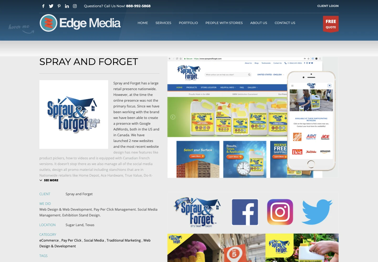 Edge Media’s Spray and Forget website project