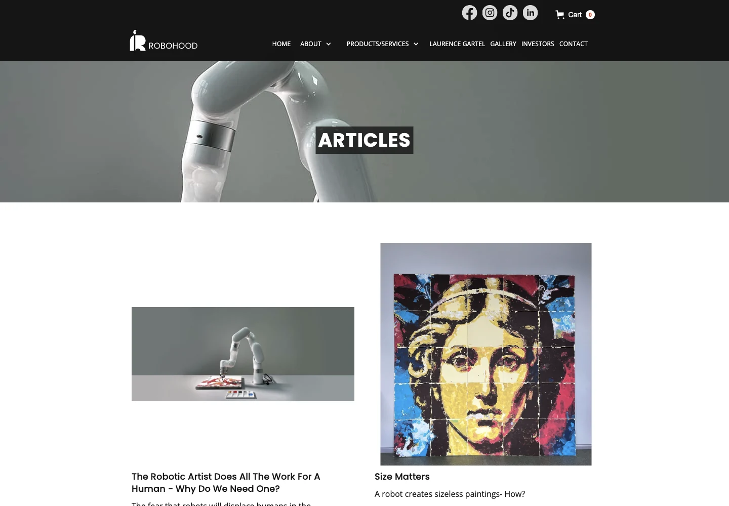 Robohood’s website, which credits LiFT Digital Media for website design